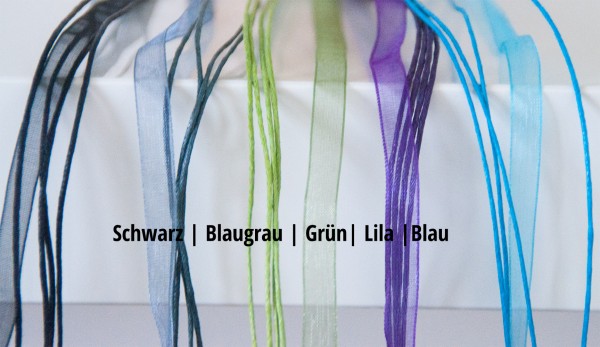 Farbige Stoffbänder für Ketten in 5 Farben