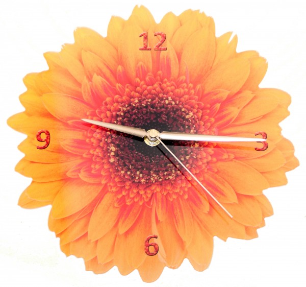 Design Wanduhr - Gerbera - Uhr