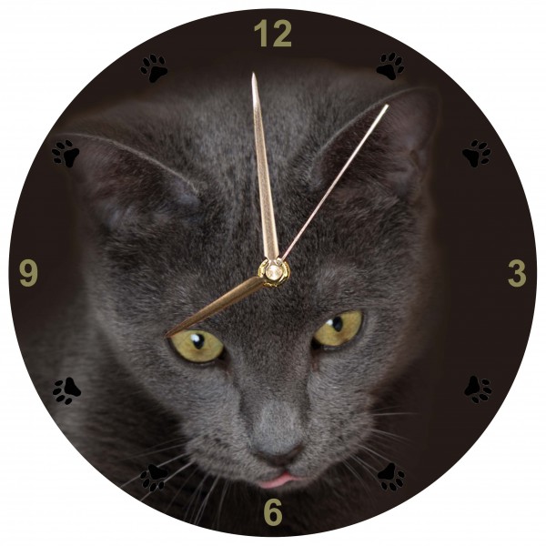 Design Wanduhr - Schwarze Katze