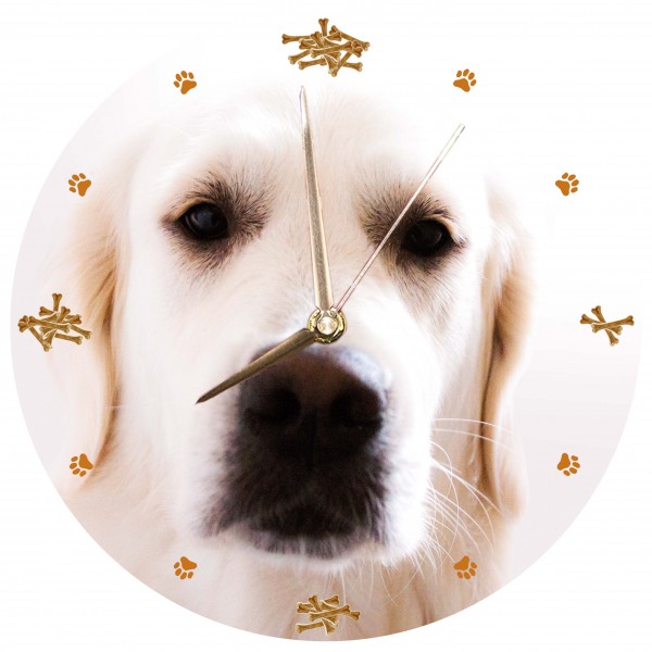 Design Wanduhr - Hunde Uhr "Golden Retriever" Variante 1