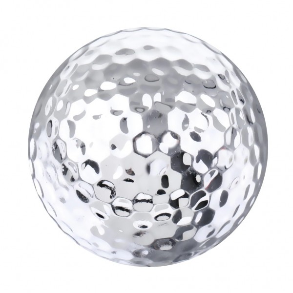 Glänzend silberfarbener Golfball