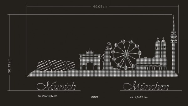 Strass-Motiv München zum Aufbügeln