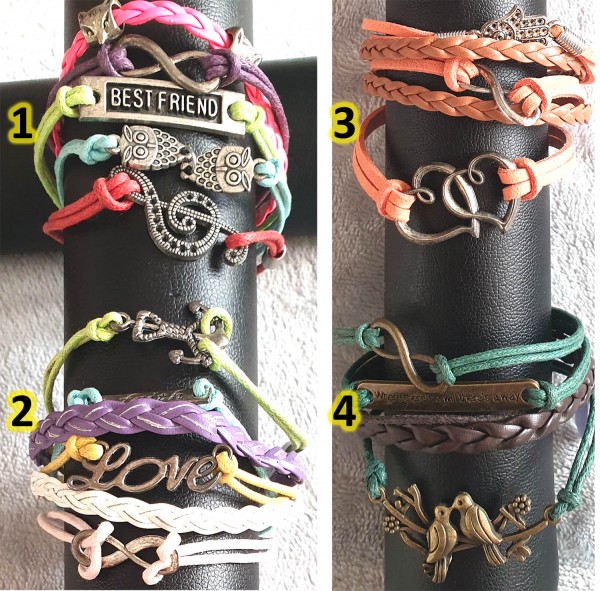 Mehrreihiges Armband mit Eulen - Best Friend