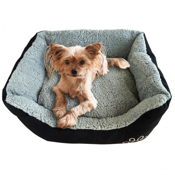 Kuscheliges Bett für Hunde und Katzen - schwarz-hellgrau