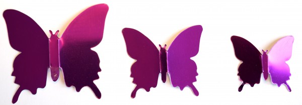 Glänzende Schmetterlinge in Metallic- Violett