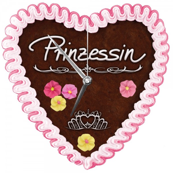 Design Wanduhr - Lebkuchenherz - Uhr Prinzessin