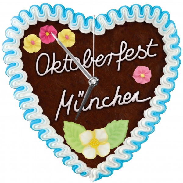 Design Wanduhr - Lebkuchenherz - Uhr Oktoberfest München