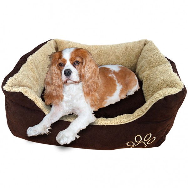 Kuscheliges Bett für Hunde und Katzen - braun-beige