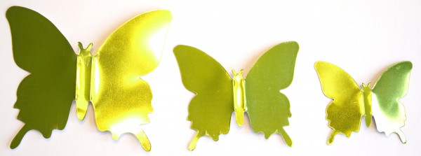 Glänzende Schmetterlinge in Metallic- Grün